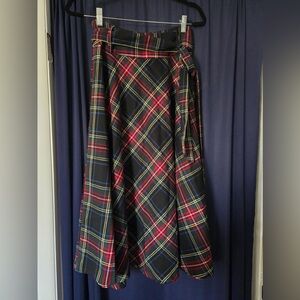 Francesca’s midi plaid skirt